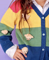 Lola & The Boys Sweaters & Sweatshirts Color Block Teddy Cardigan