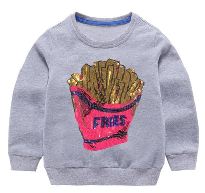 Lola + The Boys Sweaters & Sweatshirts French Fries Grey Sweatshirt