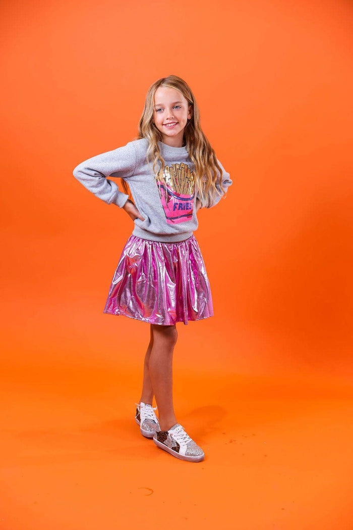 Lola + The Boys Sweaters & Sweatshirts French Fries Grey Sweatshirt