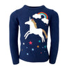 Lola + The Boys Sweaters & Sweatshirts 2/3 Navy Unicorn Rainbow Sweater