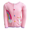Lola & The Boys Sweaters & Sweatshirts Pinky Rainbow & Unicorn Cardigan