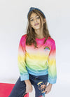 Lola + The Boys Sweaters & Sweatshirts Rainbow Ombre Sweatshirt