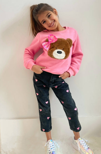 Lola + The Boys Sweaters & Sweatshirts Teddy Bow Sweatshirt