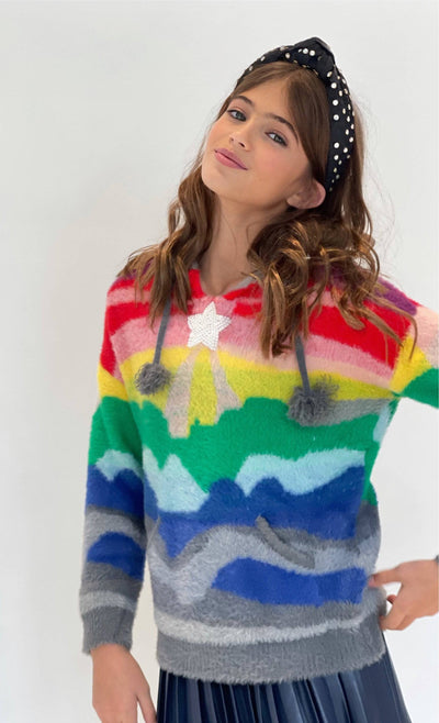 Lola + The Boys Sweaters & Sweatshirts Women's Shooting Star Rainbow Sweater