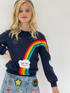 Lola + The Boys Sweaters & Sweatshirts Small Womens Smiley Cloud Rainbow Sweatshirt