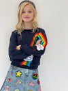 Lola + The Boys Sweaters & Sweatshirts Small Womens Smiley Cloud Rainbow Sweatshirt
