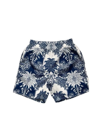 Boys Blue Palm Print Swim Shorts 1