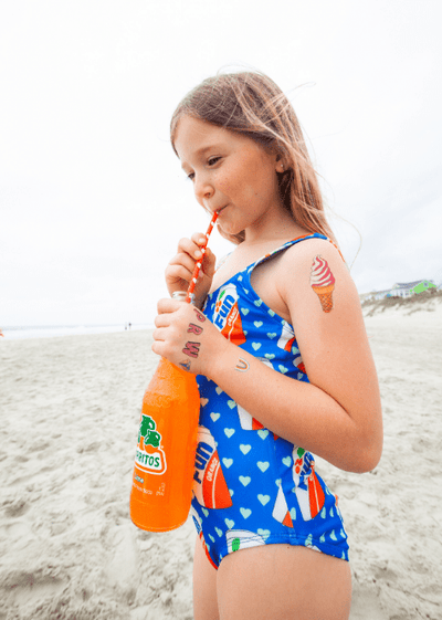 Boys swimsuit with hat sales