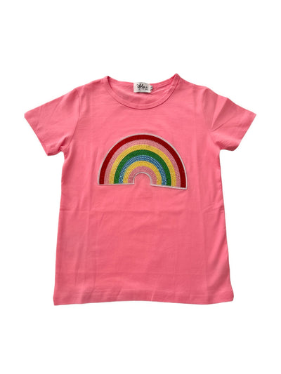Lola + The Boys Tees Happy Rainbow Crystal Patch T-Shirt