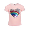Lola + The Boys Tees Rainbow Heart Flip Ringer T-Shirt