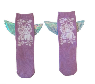 Lola + The Boys Lavender Unicorn wing socks