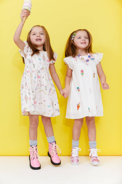 Lola + The Boys Unicorns and Ice Cream Cones Dress