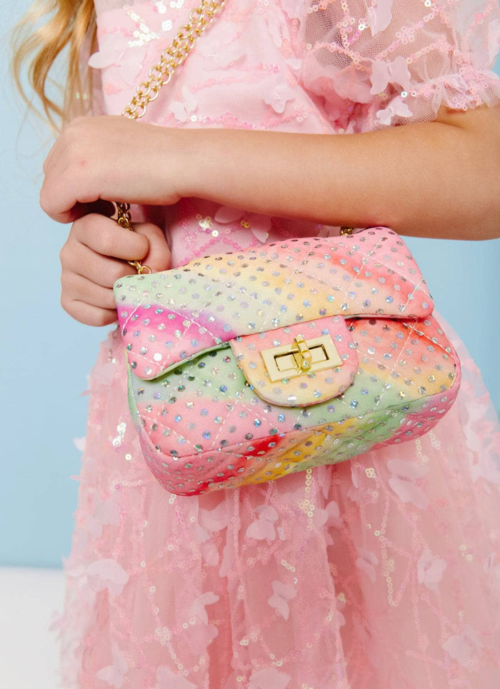 Lola + The Boys Watercolor sparkle coco purse