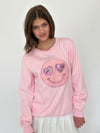Lola + The Boys Women's Shimmering Heart Eye Emoji Sweatshirt