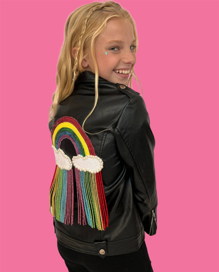 Women's Rainbow Sequin Hooded Puffer