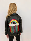 Lola + The Boys Womens Crystal Rain Leather Jacket