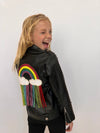 Lola + The Boys Womens Crystal Rain Leather Jacket