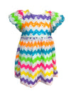 Lola + The Boys Zig Zag Rainbow Sequin Dress
